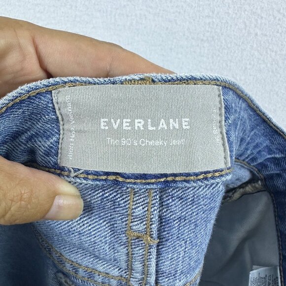 Everlane 90s Cheeky Jeans Womens 26 Light Wash High Rise Raw Hem Casual Denim - Picture 11 of 13